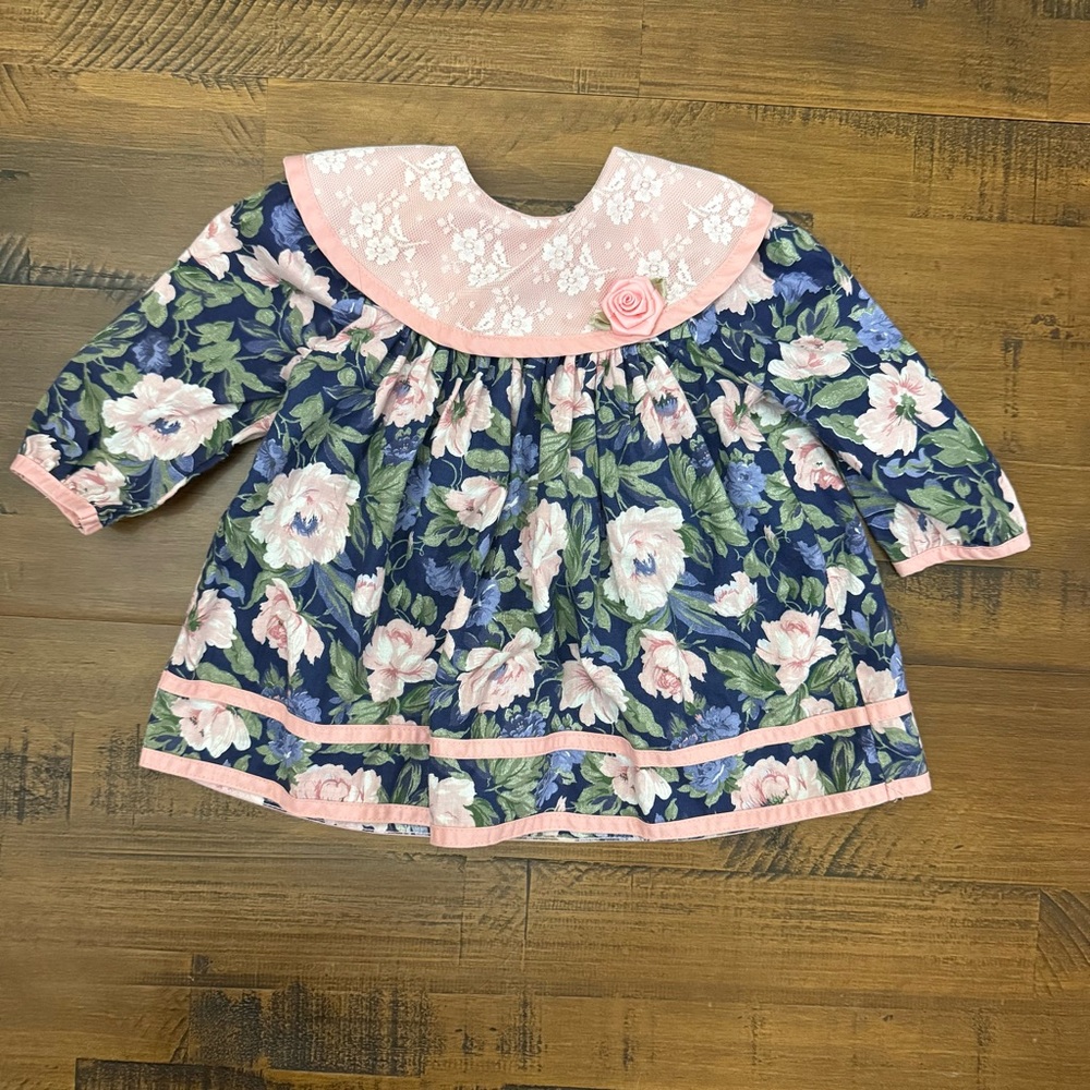 Vintage Rare Editions Floral Easter‎  Dress Girls 12 Months